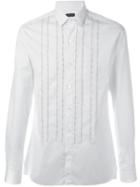 Lanvin Pleated Detail Shirt, Men's, Size: 42, White, Cotton