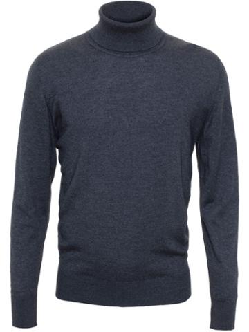 Browns Roll Neck Sweater, Men's, Size: 44, Grey, Silk/cashmere