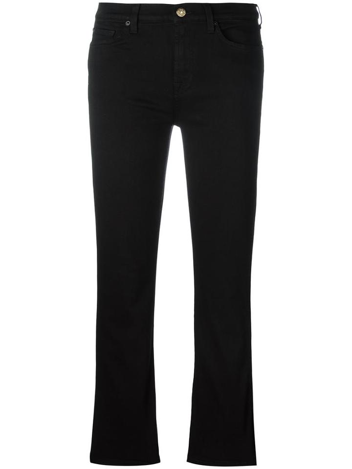 Cropped Bootcut Jeans, Women's, Size: 26, Black, Modal/cotton/polyester/spandex/elastane, 7 For All Mankind