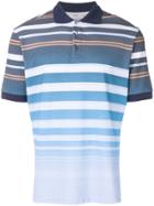 Pringle Of Scotland Faded Stripe Polo Shirt - Blue