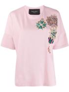 Mr & Mrs Italy Embroidered T-shirt - Pink