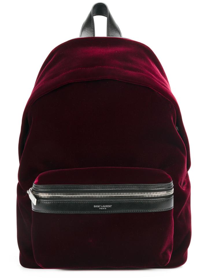 Saint Laurent Zipped Pocket Backpack - Red