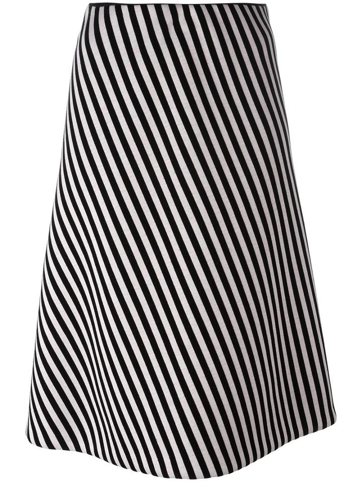 Christian Wijnants - Striped A-line Skirt - Women - Polyurethane/spandex/elastane/viscose - 40, Women's, Black, Polyurethane/spandex/elastane/viscose