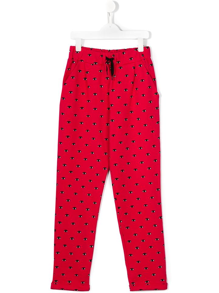 Kenzo Kids Eye Print Trousers, Size: 14 Yrs, Red