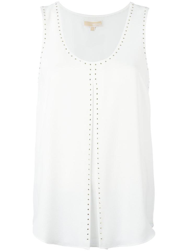 Michael Michael Kors - Studded Detail Tank - Women - Polyester/spandex/elastane - M, White, Polyester/spandex/elastane