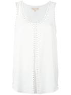 Michael Michael Kors - Studded Detail Tank - Women - Polyester/spandex/elastane - M, White, Polyester/spandex/elastane
