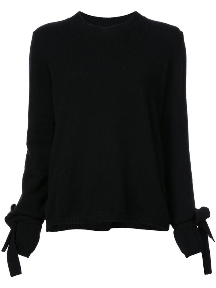 Carolina Herrera Tied-cuff Cashmere Jumper - Black