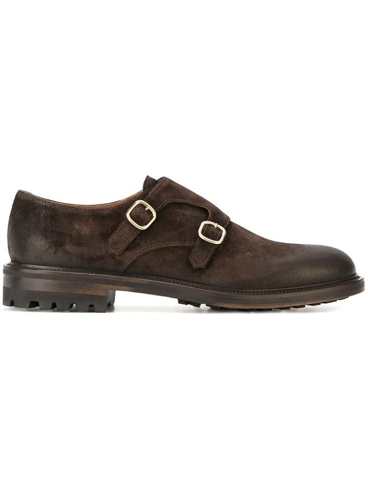 Doucal's Vintage Effect Monk Shoes