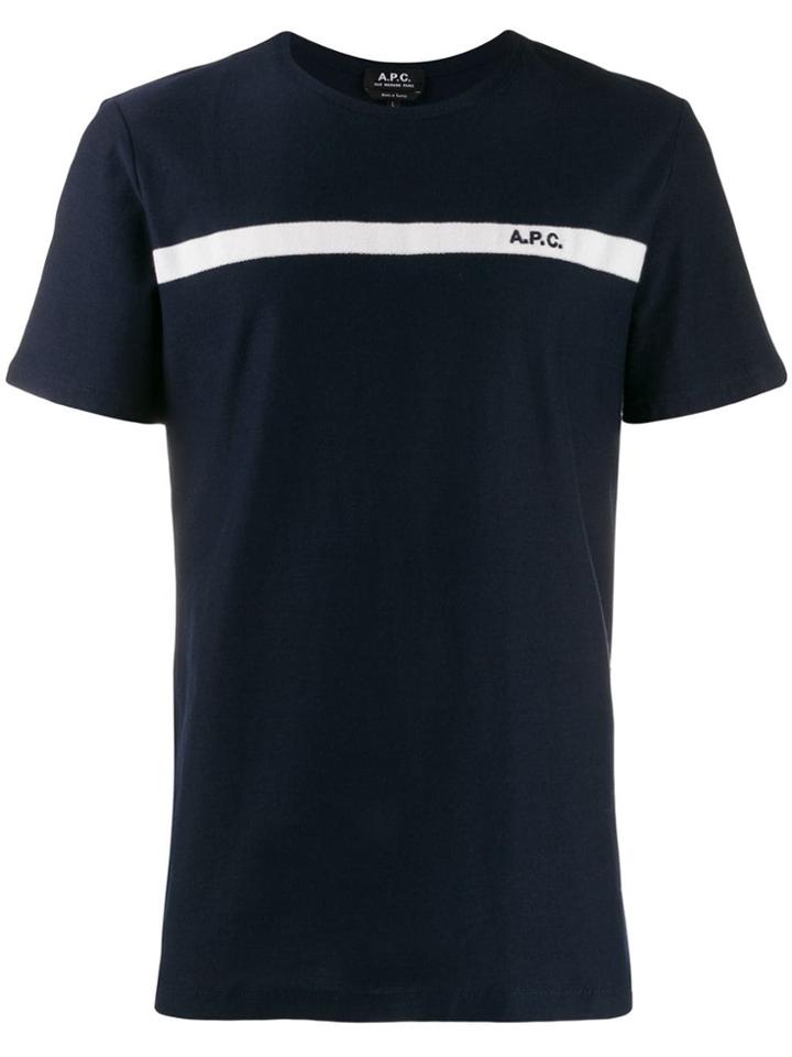 A.p.c. Contrasting Stripe T-shirt - Blue