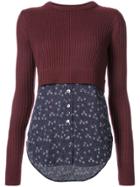 Veronica Beard Layered Printed Knitted Top
