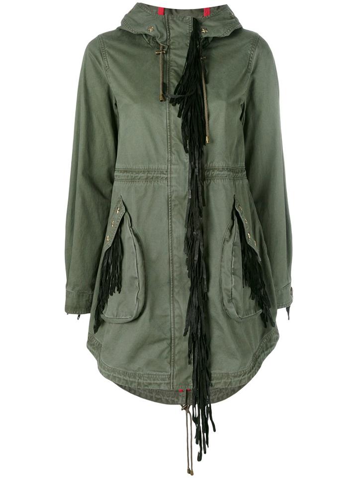Alessandra Chamonix - Fringed Parka - Women - Cotton - 42, Green, Cotton