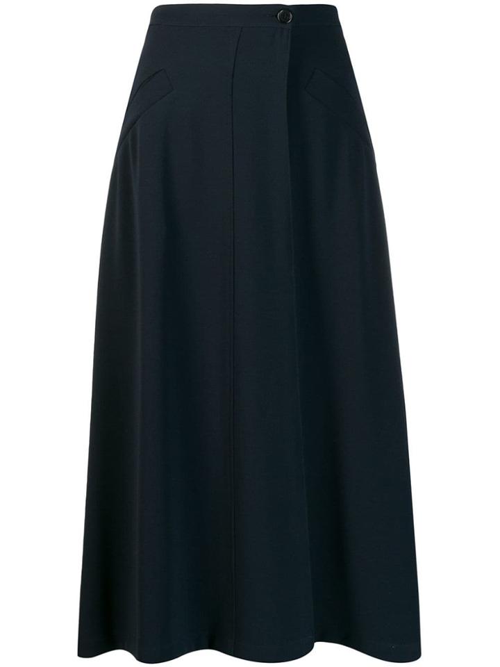 Aspesi High Waisted Midi Skirt - Blue