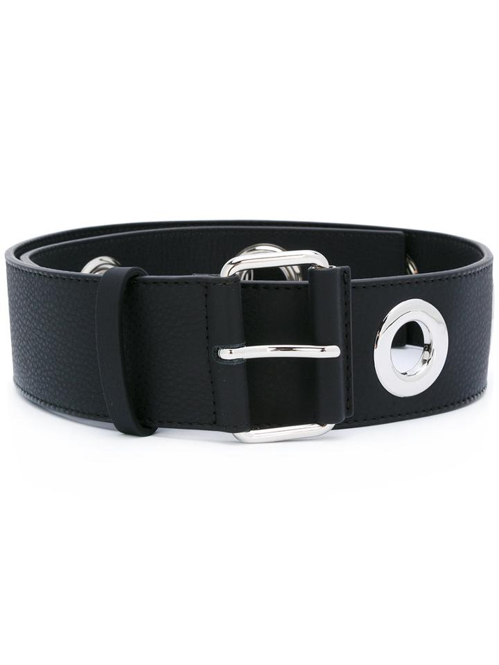 Marni Eyelet Detail Belt, Women's, Size: Small, Black, Calf Leather