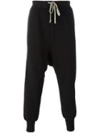 Rick Owens Drkshdw Drop Crotch Track Pants, Men's, Size: Small, Black, Cotton