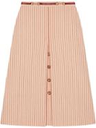 Gucci Wool Skirt With Gg Buttons - Neutrals