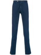 Berwich Micro Print Slim Fit Chinos - Blue