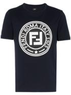 Fendi Fndi Logo Roma Tee Nvy - Blue