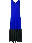 Maison Margiela Contrast Flared Midi Dress - Blue