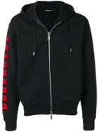 Dsquared2 Logo Zip Front Hoodie - Black