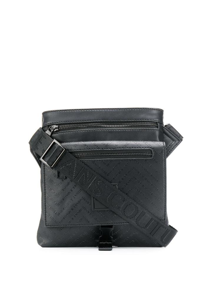 Versace Jeans Couture Embossed Logo Shoulder Bag - Black