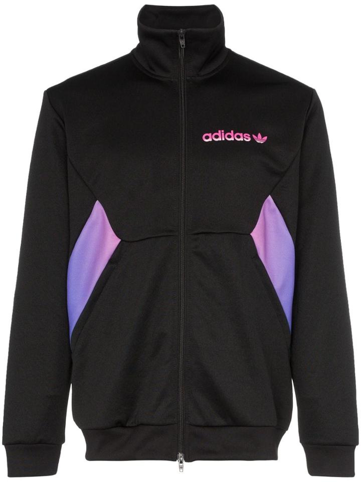 Adidas Degrade High Neck Contrast Panel Track Jacket - Black