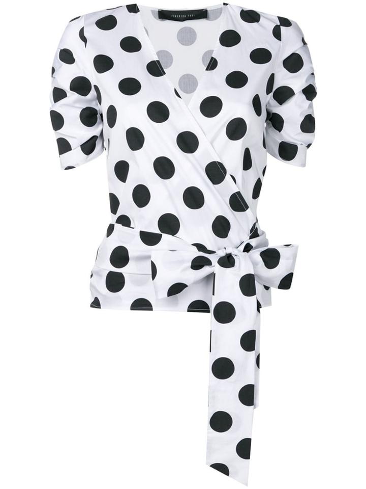 Federica Tosi Polka Dot Wrap Blouse - White