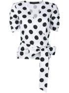 Federica Tosi Polka Dot Wrap Blouse - White