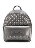 Love Moschino Quilted Logo Backpack - Grey