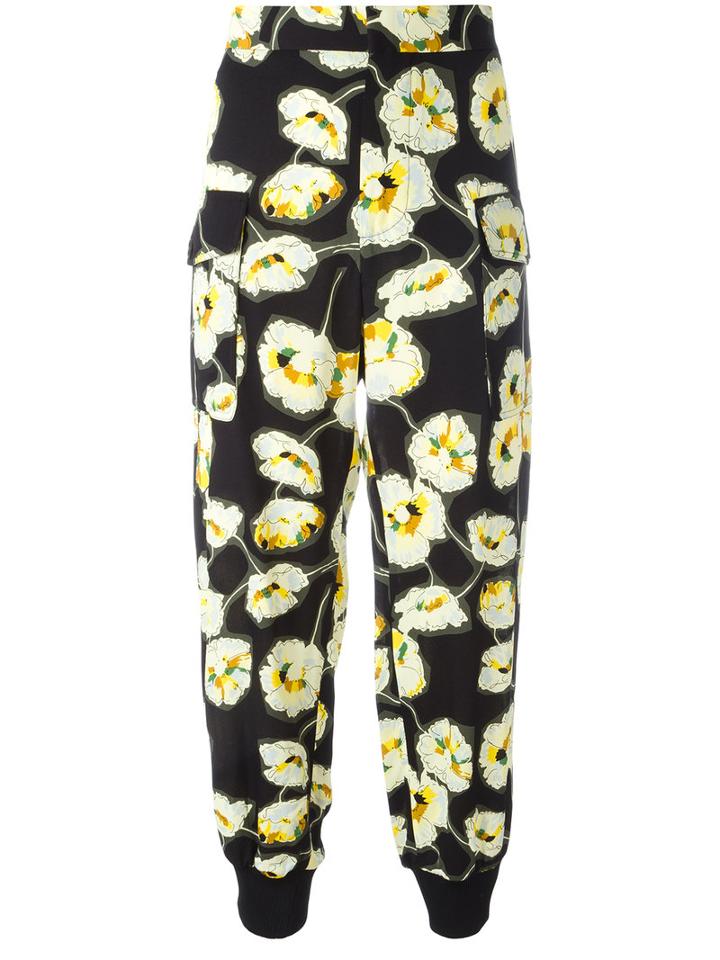Marni High-waist Floral Trousers, Women's, Size: 42, Viscose/polyester/spandex/elastane
