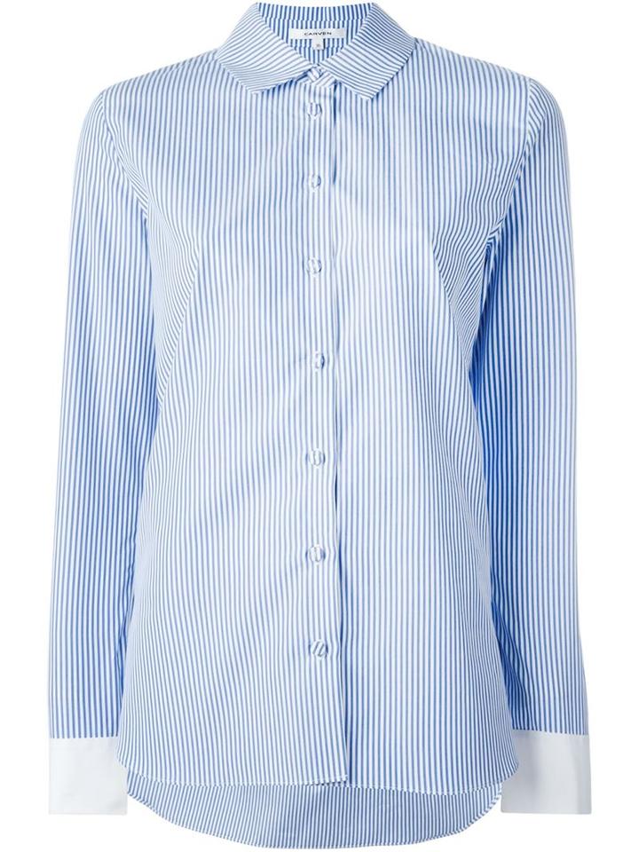 Carven Pinstriped Contrast Cuff Button Down Shirt