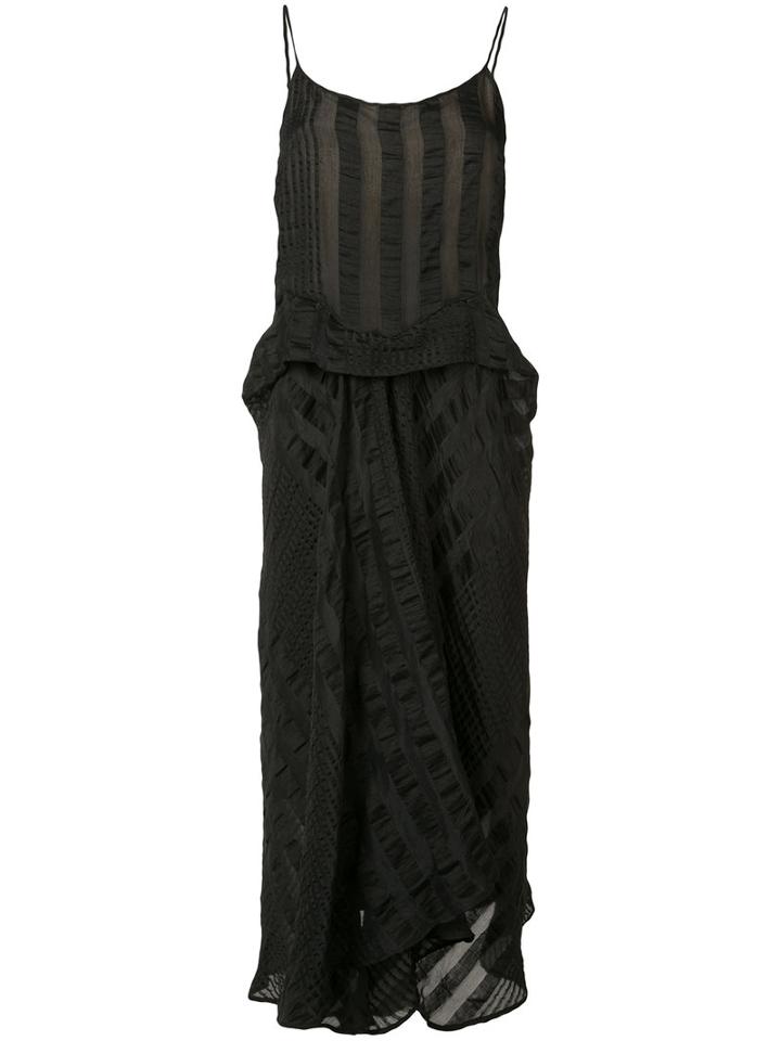 Uma Wang - Draped Slip Dress - Women - Silk/linen/flax/polyamide/viscose - S, Black, Silk/linen/flax/polyamide/viscose