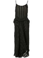 Uma Wang - Draped Slip Dress - Women - Silk/linen/flax/polyamide/viscose - S, Black, Silk/linen/flax/polyamide/viscose