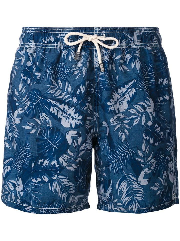 Mc2 Saint Barth - Floral Print Swim Shorts - Men - Polyamide/polyester/spandex/elastane - Xl, Blue, Polyamide/polyester/spandex/elastane