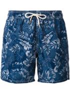 Mc2 Saint Barth - Floral Print Swim Shorts - Men - Polyamide/polyester/spandex/elastane - Xl, Blue, Polyamide/polyester/spandex/elastane