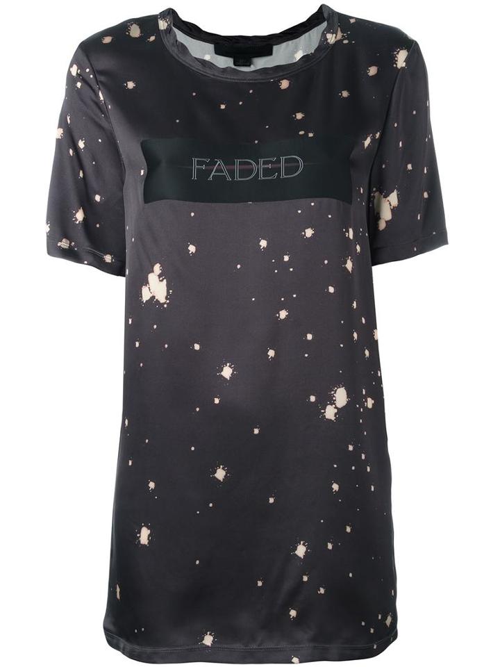 Alexander Wang Splatter Print T-shirt, Women's, Size: 4, Grey, Viscose