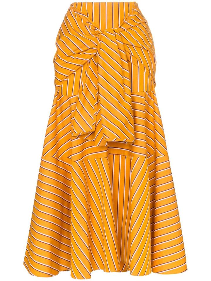 Silvia Tcherassi Fucsia Cotton Midi Skirt - Orange