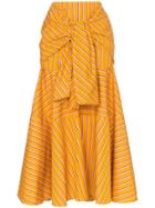 Silvia Tcherassi Fucsia Cotton Midi Skirt - Orange