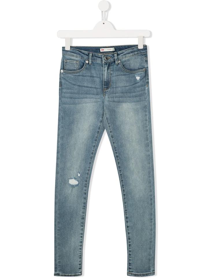 Levi's Kids Teen Distressed Skinny Jeanss - Blue