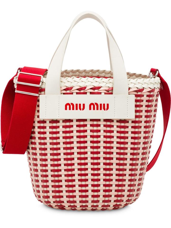 Miu Miu Woven Bucket Bag - Red
