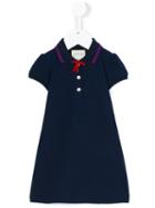 Web Collar Polo Dress - Kids - Cotton/spandex/elastane - 3-6 Mth, Blue, Gucci Kids