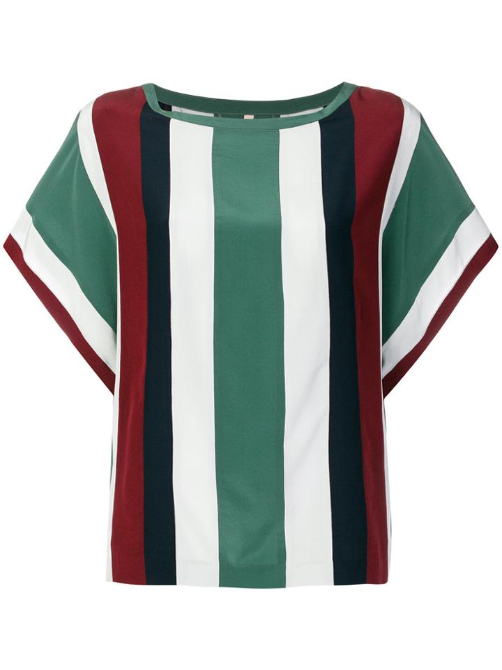 Indress Striped Round Neck Top - Multicolour
