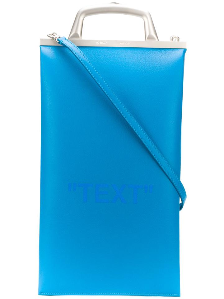 Off-white Text Tote Bag - Blue