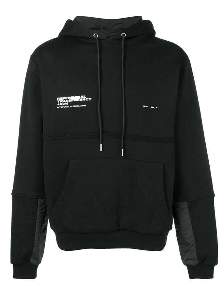 Heliot Emil Printed Hoodie - Black