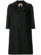 No21 Button Fastened Loose Coat - Black