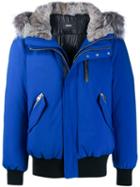 Mackage Fox Fur Trim Hooded Jacket - Blue
