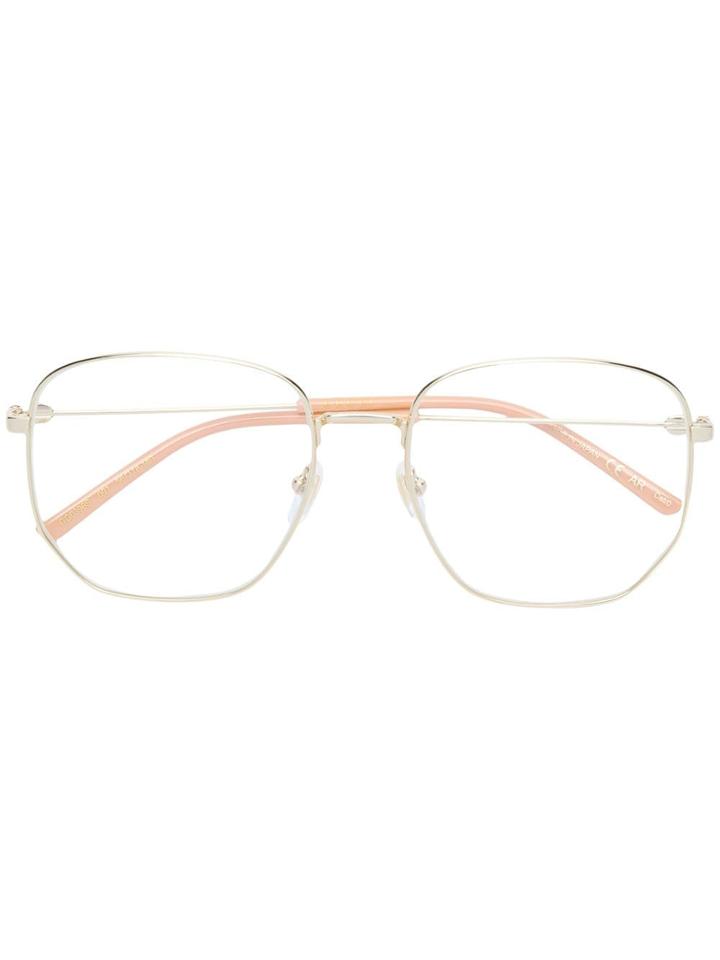 Gucci Eyewear Rectangular Frame Glasses - Metallic