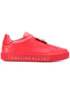 Philipp Plein Skull Plaque Sneakers - Red