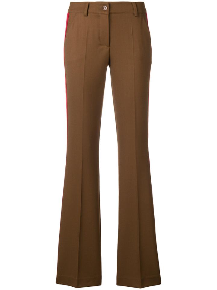 P.a.r.o.s.h. Side Stripe Flared Trousers - Brown
