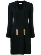 Michael Michael Kors V-neck Chain Detail Dress - Black