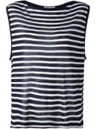 T By Alexander Wang Striped Top, Women's, Size: Xs, Blue, Linen/flax/rayon